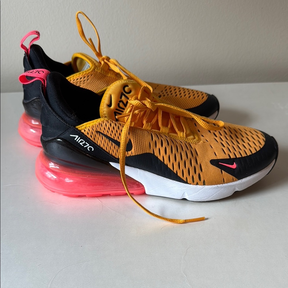 Nike Air Max 270 in Orange and Black with Pink Accents